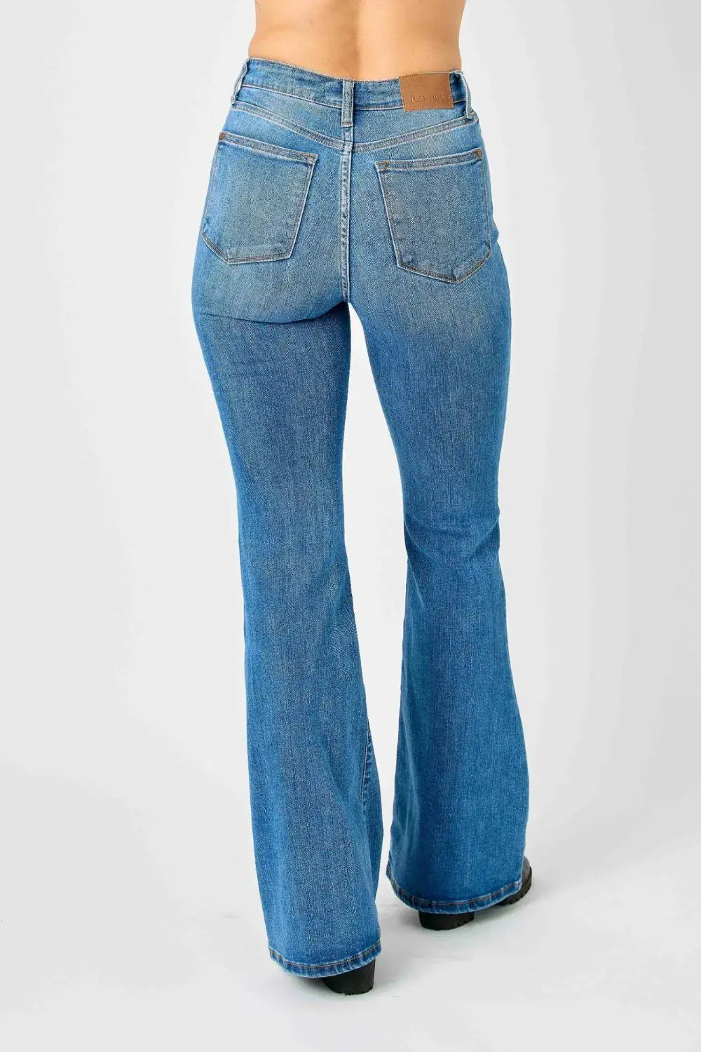 Judy Blue Full Size High-Waisted Classic Flare Jeans Plus Size.