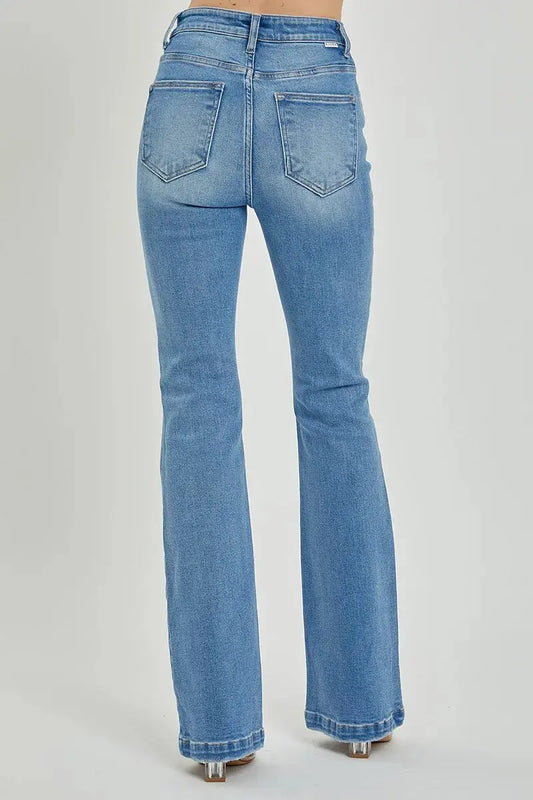 RISEN Full Size High Rise Button Fly Bootcut Jeans.