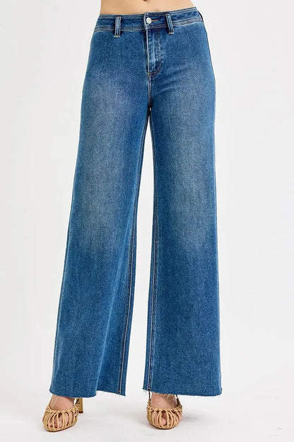 RISEN High-Waisted Wide Leg Jeans.