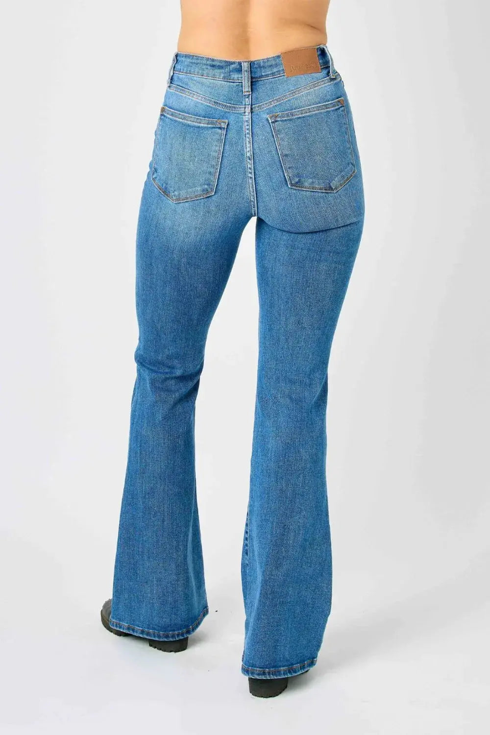 Judy Blue Full Size High-Waisted Classic Flare Jeans Plus Size.
