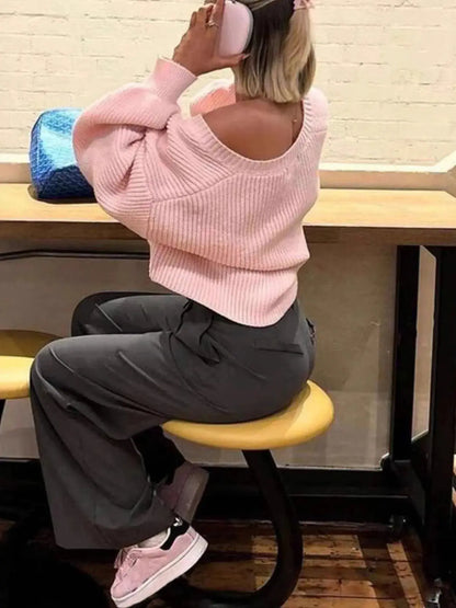 Ribbed Knit Open Front Cardigan with Cozy Oversized Fit.