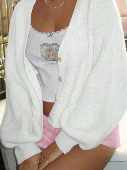 Ribbed Knit Open Front Cardigan with Cozy Oversized Fit.