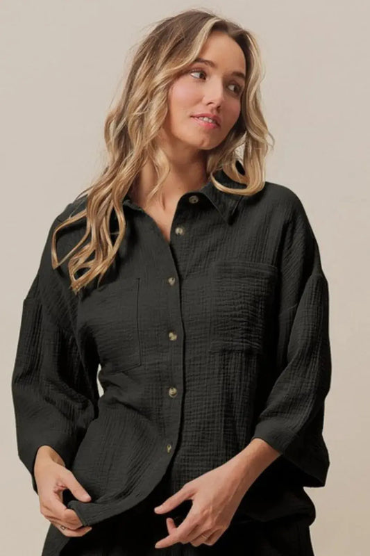 BiBi Crinkle Gauze Shirt and Short Set.